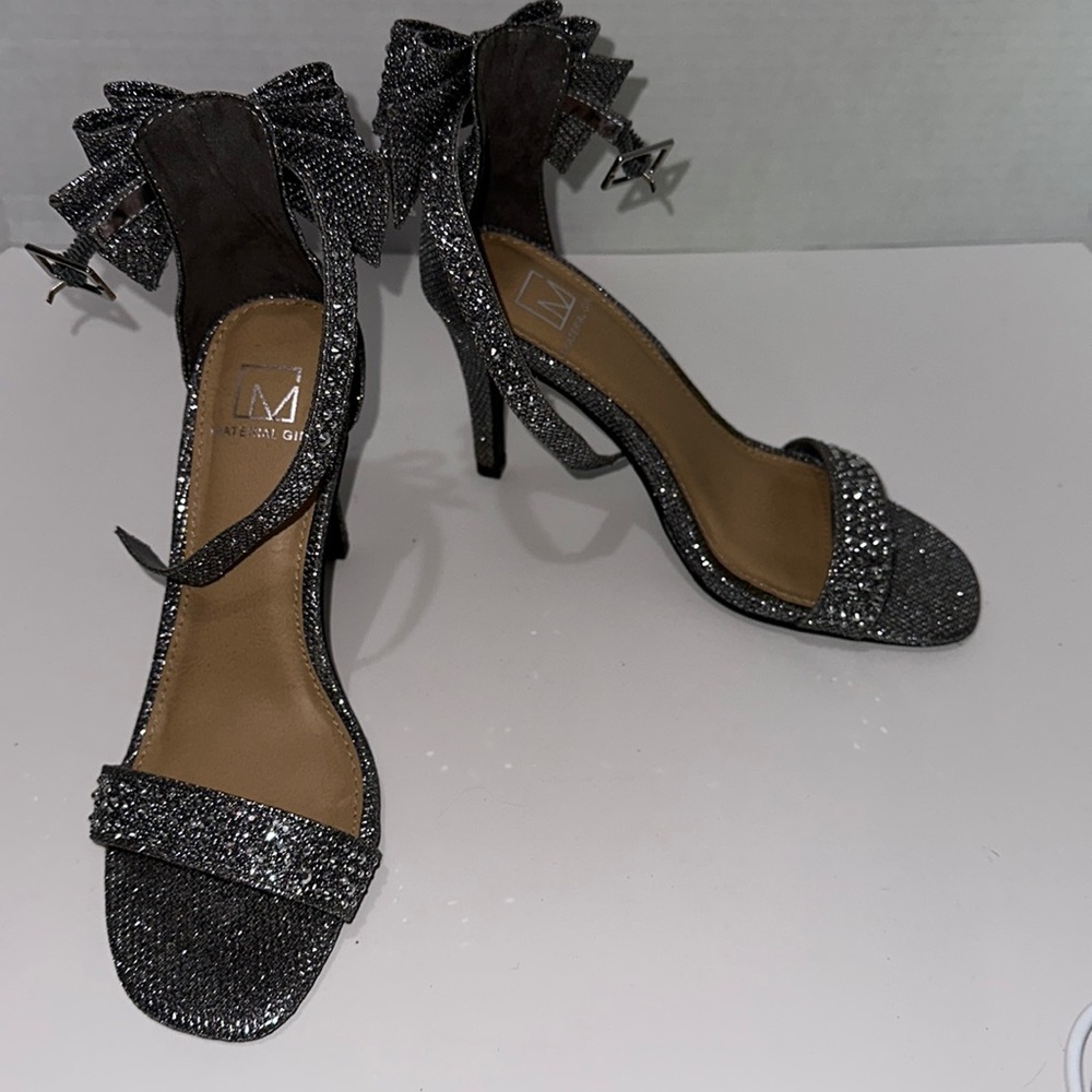 Material Girl Sliver Heels Size 5